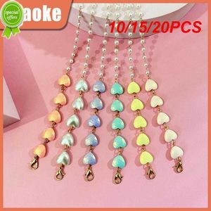 New 10/15/20PCS Heart Pearl Beaded Sunglasses Lanyards Metal Women Necklace Fashion Glasses Chain Mask Hanging Rope Anti-drop