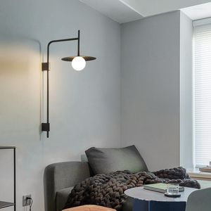 Candeeiro de parede Nordic Long Pole Modern Sala de Estar TV Fundo Arandela Luzes Led Quarto Cabeceira Designer Corredor Fixação