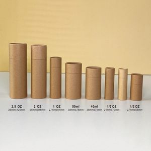 Confezione regalo all'ingrosso Eco Friendly Kraft Paper Push Up Tubes Cartone biodegradabile Balsamo per labbra cosmetico Deodorante Contenitore Tubo Confezione 230410