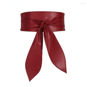 Waist Support Women Lace Up Belt Bowknot Belts For Longer Bind Waistband Ties Bow Ladies Dress Decoration Fashion Wide