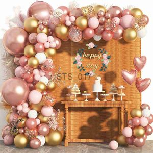 Hängar rack rose guld ballong garland båg kit bröllop födelsedag fest dekoration barn baby shower latex ballong kön avslöja dopdekor x0710