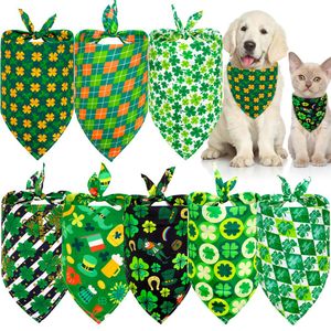 Ayakkabılar 50pcs St. Patrick's Day Pet Aksesuarları Köpek Bandana Polyester Pet Köpek Kedi Bandanas Eşarp Küçük Köpekler Kediler Köpek Bandanas Önlük