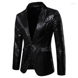Men's Suits Men's & Blazers Fashion Suit Coat Autumn Winter Casual Slim Formal One Button Sequin Jacket Tops Black Blue Red Blazers1