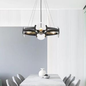 Подвесные светильники Nordic Creative Glass Black Living Room Люстра Post Modern Minimalist Metal Dining Study Art