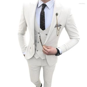 Men's Suits Men's 3 Piece Wedding Men Suit 2023 Slim Fit Double Breasted Vest Groomsmen Man Formal Prom Tuxedo For