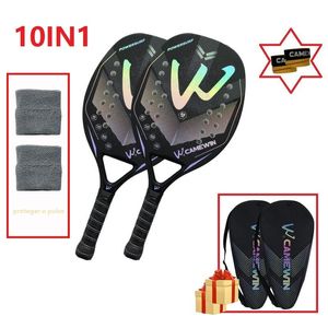 Tennis Rackets 24 Hours Raquete Beach Camewin 3K Full Carbon Fiber Rough Surface Racket With Cover Bag Send One Overglue 230627