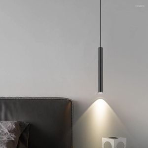 Pendant Lamps Nordic Minimalism Long Line Tube Lights Modern Designer Bedroom Bedside Hanging Lamp Dining Room Indoor Lighting Luster