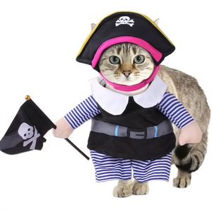 Abbigliamento costumi gatti divertenti abiti da pirata abiti da gatto gattino gattino corsair halloween costume cucciolo abiti vestiti per le feste per gatti