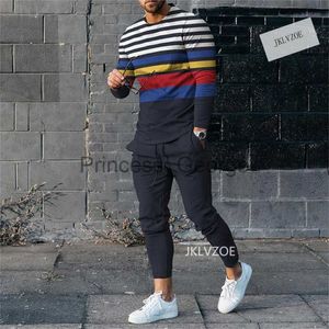 Tute da uomo Pantaloni da uomo estivi Tuta 3D Printe Strisce cromatiche Tshirt oversize Tuta da jogging Pantaloni da uomo di moda Tshirt Abbigliamento sportivo x0627