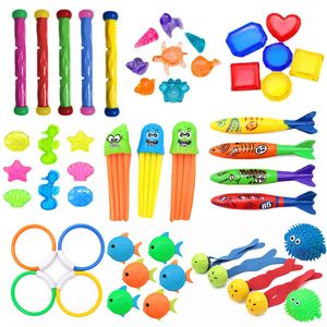 Sand Play Water Fun Child Diving Game Toys Set Swimming Pool Throwing Toy Dive Swim Rings Circle Underwater Kids Summer Gift Beach Pool Accessories 230626
