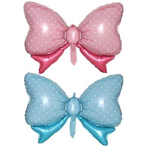 200pcs Bow Balloon Bowtie Pink Blue Foil Balloon for Wedding Bridal Shower Gender Reveal Balloon Decor