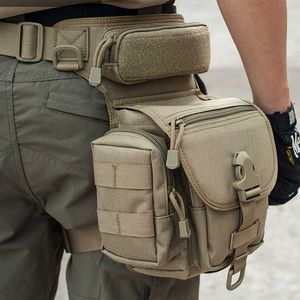 Multifunktionspåsar Taktiska molle drop ben väska vattentäta män militär midja förpackning utomhus wargame armé EDC Fanny Pack Hunt Cycling AccessoriesHKD230627