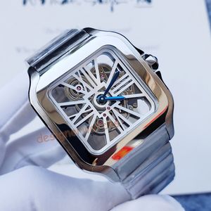 Мужские часы Модельер Роскошные часы Размер 38 мм скелет Кварцевые часы мужчины могут добавить водонепроницаемое сапфировое стекло Деловые часы Роскошный подарок