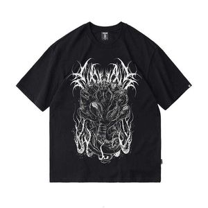 Men's T-Shirts y2k clothes Women's T-shirt emo Harajuku Top Harajuku Retro Korean Style Black Demon Punk Gothic Print Clothes Plus SizeTops 230627