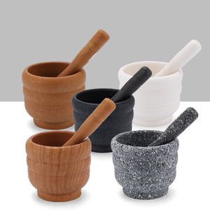 20Sets/lot Resin Mortar Pestle Set Garlic Pounder Herb Spice Mixing Grinding Crusher Pound Medicine Bowl Restaurant Kitchen Tool