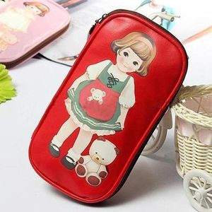 Pencil Bags Women Cute Case Cartoon Doll Girl Pattern Pen Bag Cosmetic Makeup estojo escolar material 230626