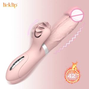 Vibratörler Teleskopik Gerçekçi Yapay Penis Mars Vibratör Klitoral Stimülatör Dil Rotasyon Vajina Masajı G noktası Kadın için Seks Oyuncak 230626