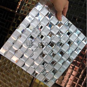Dekorativa föremål Figurer 1st 3D Glossy Diamond Mirror Crystal Glass Mosaic Tiles Showroom KTV Wall Decor Tile Home Office Backsplash Decor Wall Stickers