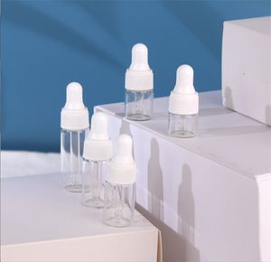 300st/Lot Toma bärnstensklara glasdropparflaskor injektionsflaskor 1 ml/2 ml/3 ml/4 ml/5 ml mini vätskepipettflaskor för eterisk olja parfym med bästa pris JL1333