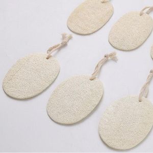 Scrubbers 50pcs/package Home kitchen supplies cleaning Natural Loofah Sponge Bath Shower Body Exfoliator Pads With Hanging Cotton Rope