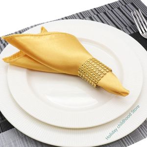 Table Napkin 50pcs/lot Napkins 30cm Square Satin Fabric Handkerchief Dinner For Wedding Decoration Party Event Home Supplies