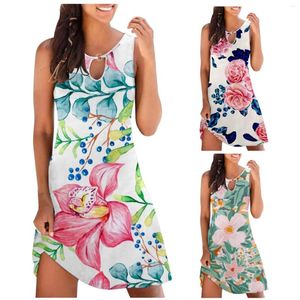 Vestidos casuais verão ombro frio boho t-shirt sem mangas túnica floral com forro vestido midi maxi para mulheres camiseta