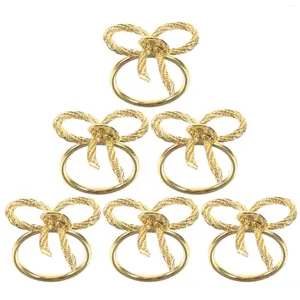 Table Cloth 6 Pcs Napkin Buckle Decoration Metal Trim Dining Holder Holders Party Gold Wedding Serviette Ring Ornament Decorate