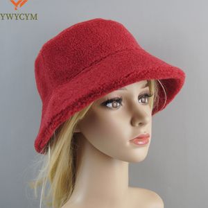 Ladies Fashion New Design Bucket Cap Shearling Sheepskin particles Hats Women Winter Warm Classic Luxury Caps High Quality Hat