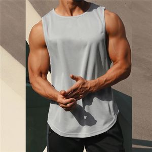Mens Tank Tops Summer Quick Torking Gym Shirt Street Sleeveless Tshirts For Men Workout Fitness Singlets Sport Vest Clothing 230627