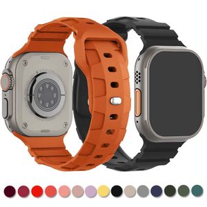Silicone Band for Apple Watch Ultra 8 49mm 45mm 41mm Sport Breathable Strap for IWatch Series 7 3 4 5 6 Se 40mm 42mm 38mm 44mm