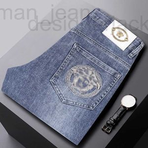Jeans masculino designer Designer leve bordado de luxo jeans de marca high-end versão coreana slim reta Leggings E844 D3VA