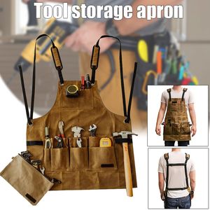Kitchen Apron Zezzo Collector Durable Heavy Duty Unisex Canvas Work with Tool Pockets For Woodworking Painting 230626