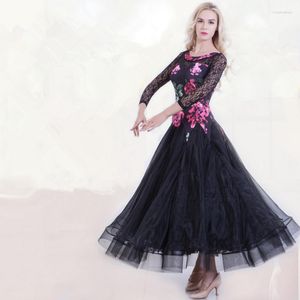 Scene Wear Mid-Sleeve Ballroom Dance Competition Dresses Standard Vuxen Dancewear Show Performance Costumes A0063