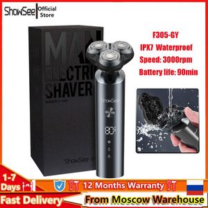 Rakare Ny showsee elektrisk rakapparat för män F305 Barber Razor Beard Trimmer Portable laddningsbar tvättbar rakning Hine Dry Razor