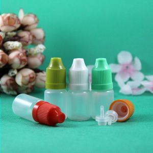 100セット/ロット5mlプラスチックドロッパーボトル子どもの証明長い薄い先端e液体蒸気蒸気ジュースe-liquide 5 ml grhux