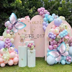 Hangers Racks 171/152pcs Butterfly Balloons Garland Arch Kit Macaron Pink Purple Balloon Girls Birthday Party Globos Baby Shower Wedding Decor x0710