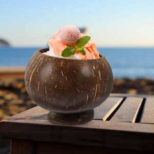 Skålar naturliga kokosnötter skal koppar hawaiian tema dessert luau fest skål