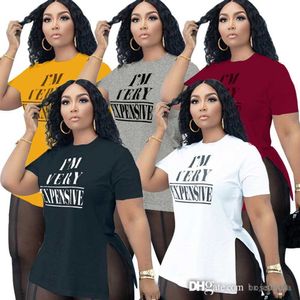 Designer Womens Short Sleeve T-shirt Ladies Plus Size Clothes S-xxxxl Casual Summer Letter Print Crew Neck Split Tops