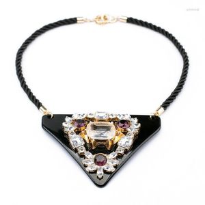 Pendant Necklaces N00719 Costume Imitated Jewelry For Women Factory Wholesale Fashion Big Black Acrylic Pendants