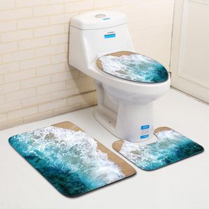 Mats 3 in 1 Flannel Absorbent Soft Bathroom Mat Set Toilet Cover Floor Pad Bath Mat Washroom Carpet Contour Mat Toilet Seat Lid Cover