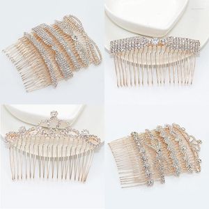 Pinzas para el cabello, peines de cristal de Color plateado para boda, accesorios para tocado de flores nupciales, adornos de novia para mujer, joyería