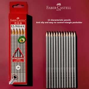 Pennor tyska Fabercastell Hb Pencil Triangle Rod Lattice har 2h konst ritning Målning LeadFree Poison Positure 2B