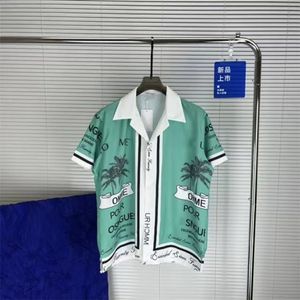 Designer skjorta herrknapp upp skjortor tryck bowling skjorta hawaii blommor casual skjortor män smal passar kort ärm klänning hawaiian t-shirt m-3xl u17