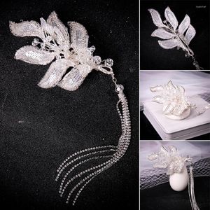 Hair Clips Rhinestone Tassel Hairpins Sequins Decor Crystal Edge Clip Headpiece Women Wedding Parties Proms Daily Life Jewely