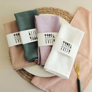 Table Napkin 1PC 40x40cm Per Set Cotton Linen Kitchen Towels Plain Home Dishcloth Placemat Tea Towel Scouring Pad 8 Colors