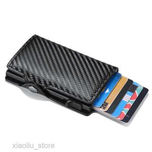 Money Clips DIENQI Carbon Fiber Card Holder Wallets Men Brand Rfid Black Magic Trifold Leather Slim Mini Wallet Small Money Bag Male PursesHKD230627