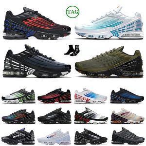 Große Größe 12 Tn Plus 3 Laufschuhe für Herren Damen Tuned 3s OG Sneakers Repeat Print Black Royal All White A New York Obsidain Tns. Sportschuhe mit Socken