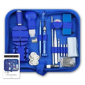 Kit de ferramentas para reparo de relógios, 172 peças, conjunto de estação de reparo de relógio, pode ser usado para desmontar relógio, substituir acessórios de bateria