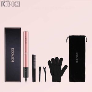 KIPOZI Professional Hair Striaghtener Nano Titanium Instant Heating Flat Iron 2 In 1 Curling Iron Hair Tool with LCD Display L230520