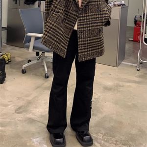 Archivio Raf originale Simons Pantaloni neri Pantaloni a zampa da uomo Pantaloni oversize Pantaloni alla moda di tendenza Pantaloni da uomo Hiphop Streetwear Pantaloni decorativi ciliegia